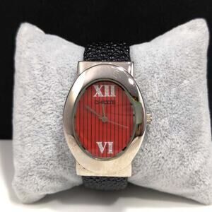 Chico's Cuff Watch, Red Silver Face, 6 Inches, Second Hand